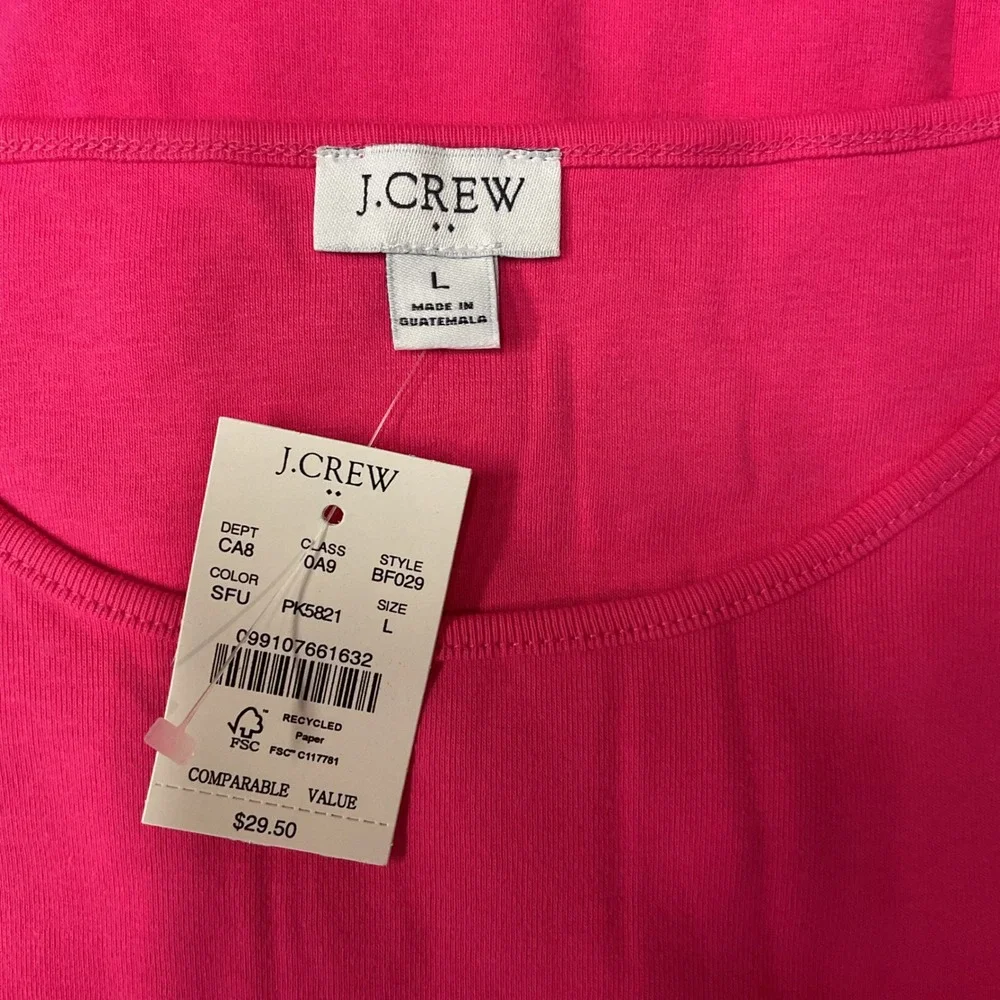 J. Crew Shell Tank Top Size L Sweet Fuchsia Sleeveless‎ Pullover Casual NWT